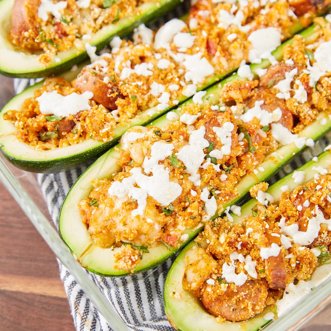 Italian Sausage Stuffed Zucchini