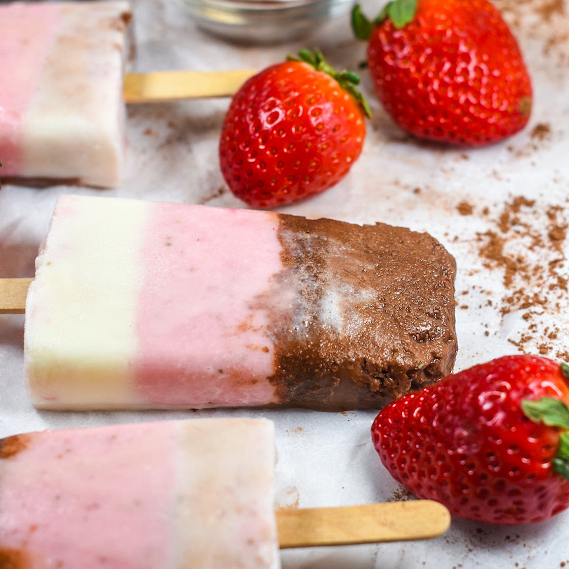 Neapolitan Ice Cream Popsicles