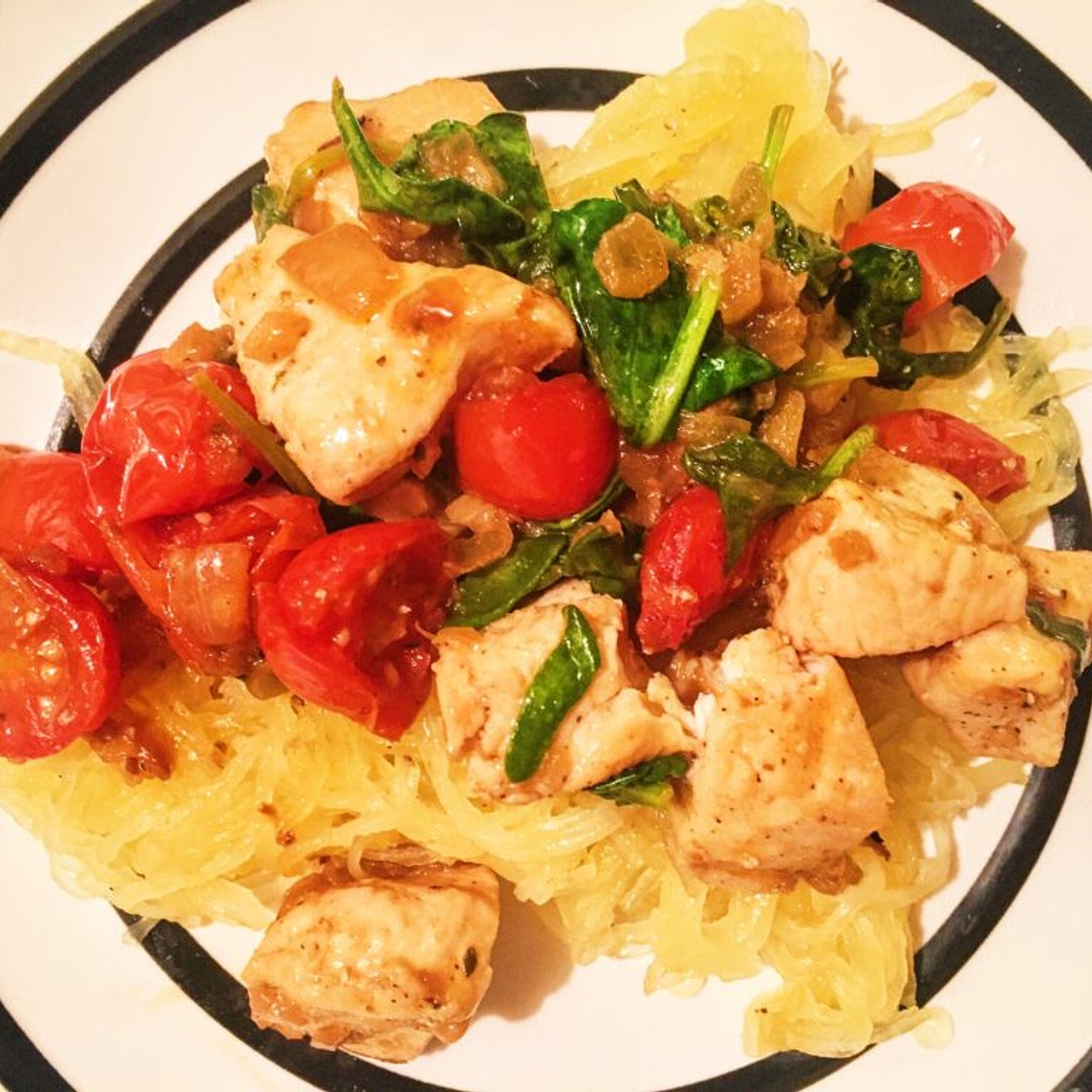 Lemon Chicken & Spinach Spaghetti Squash