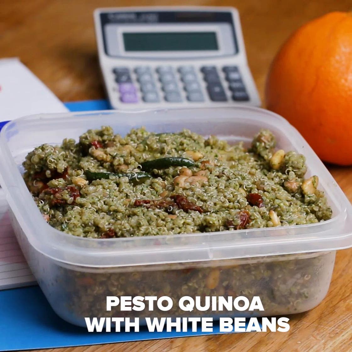 Pesto Quinoa With White Beans Recipe by Tasty
