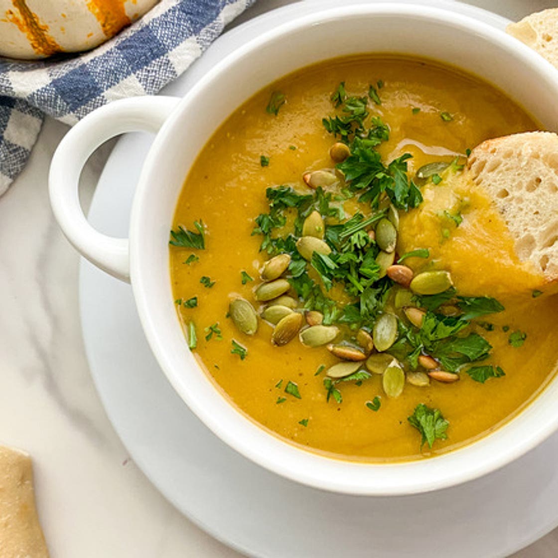 Curried Roasted Pumpkin and Lentil Soup Recipe