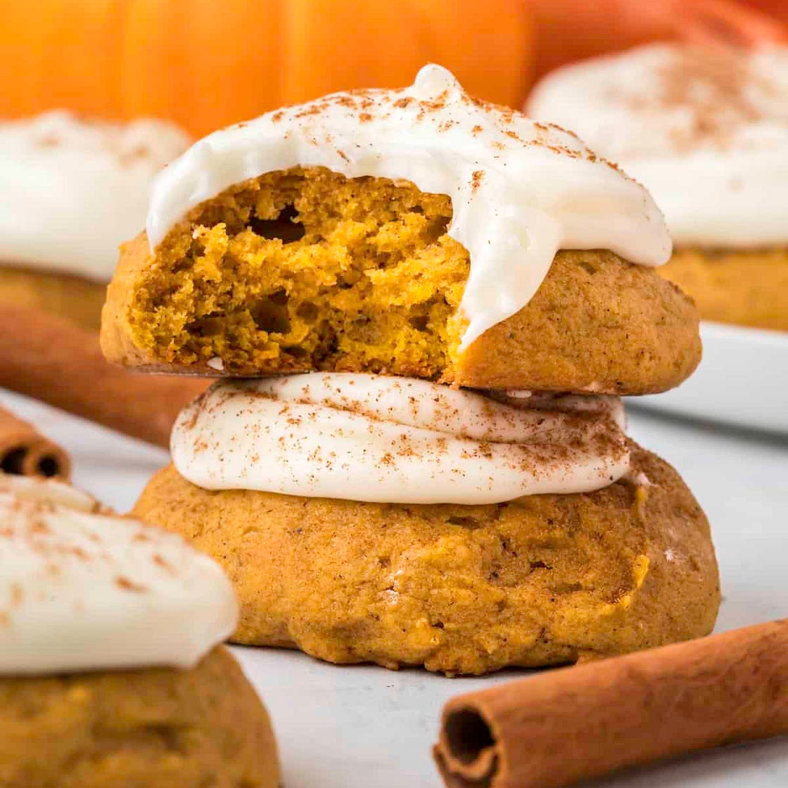 Soft Pumpkin Cream Cheese Cookies With Frosting