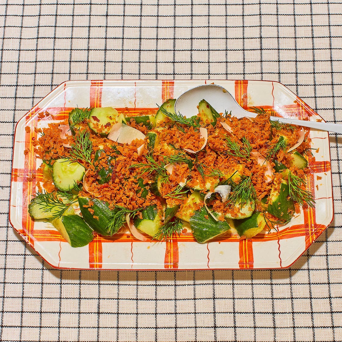 Cucumber Caesar With Spicy Breadcrumbs