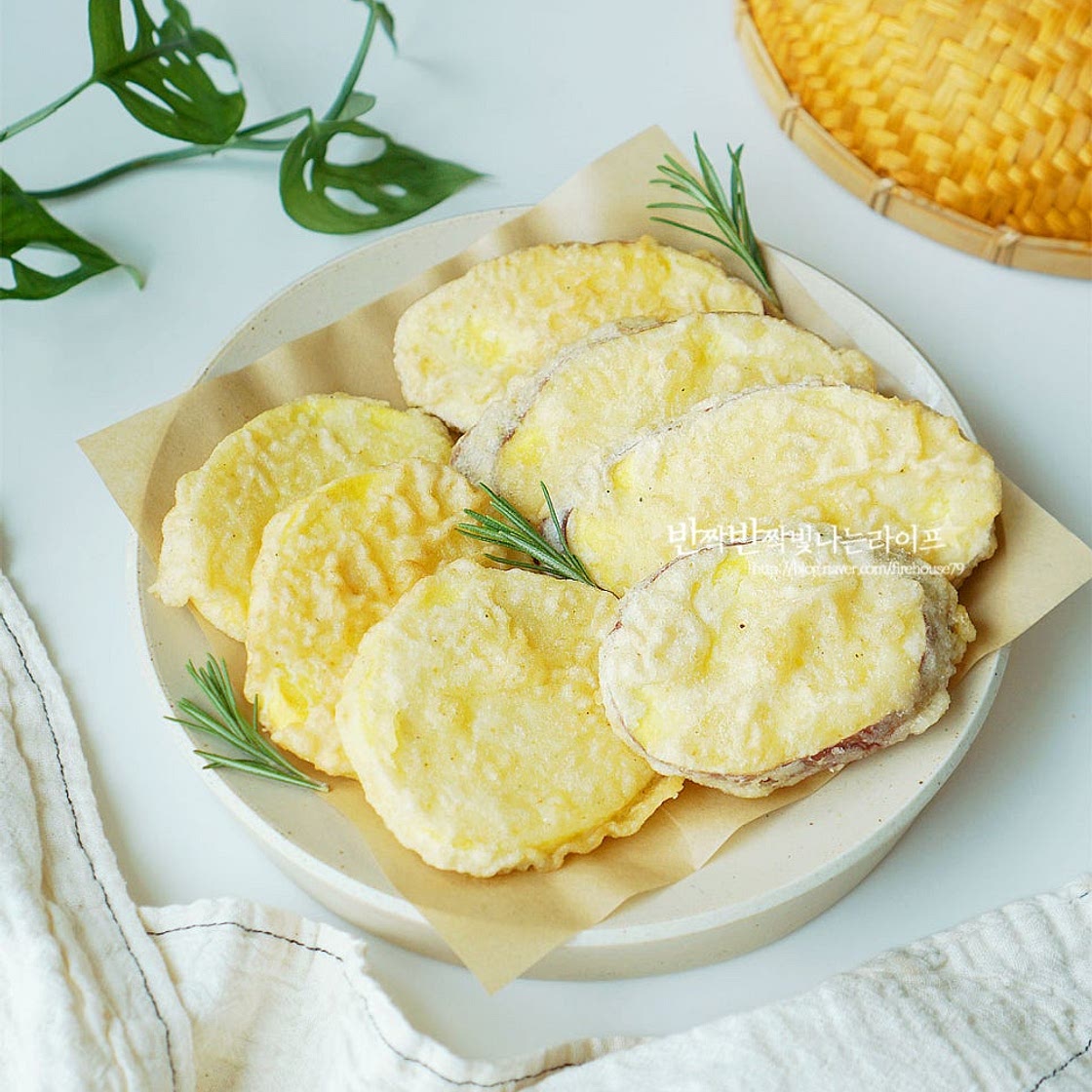 고구마튀김 만들기 고구마 튀김반죽 만들기 고구마요리