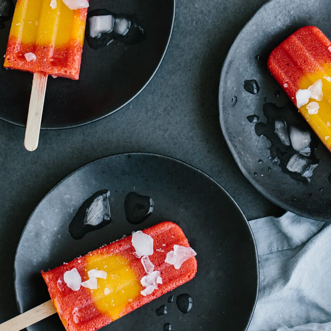 Mango Strawberry Popsicles