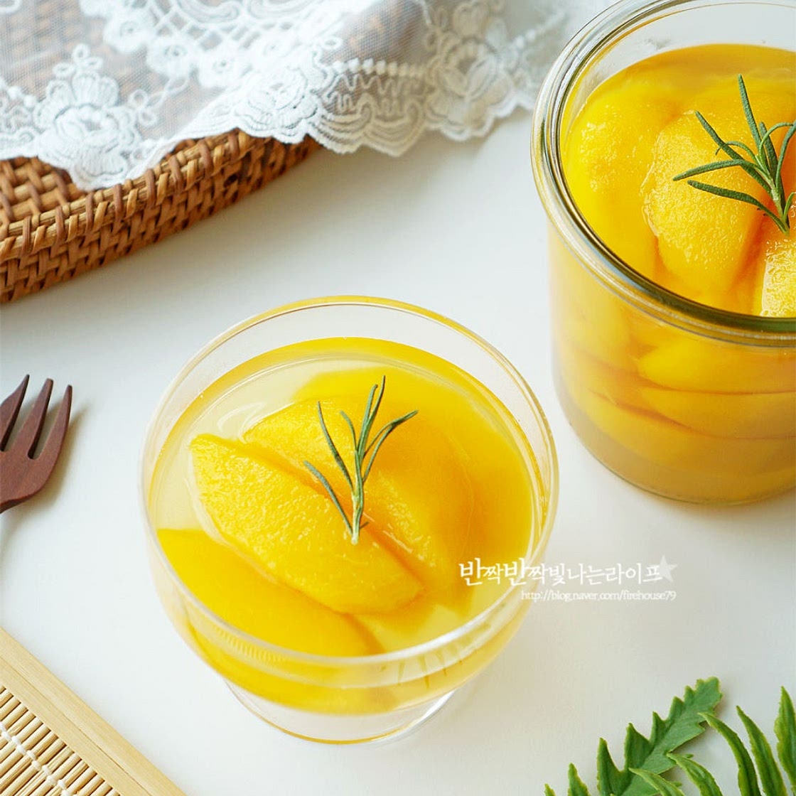 복숭아조림 요리 복숭아통조림 복숭아 병조림 만들기