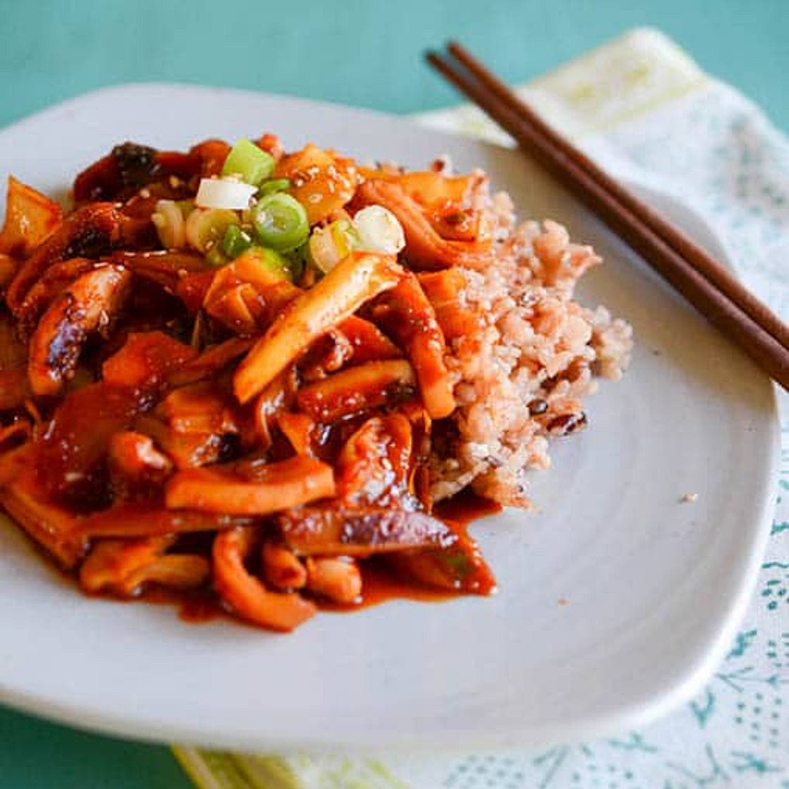 Spicy Squid Stir Fry (Ojingeo Bokkeum)