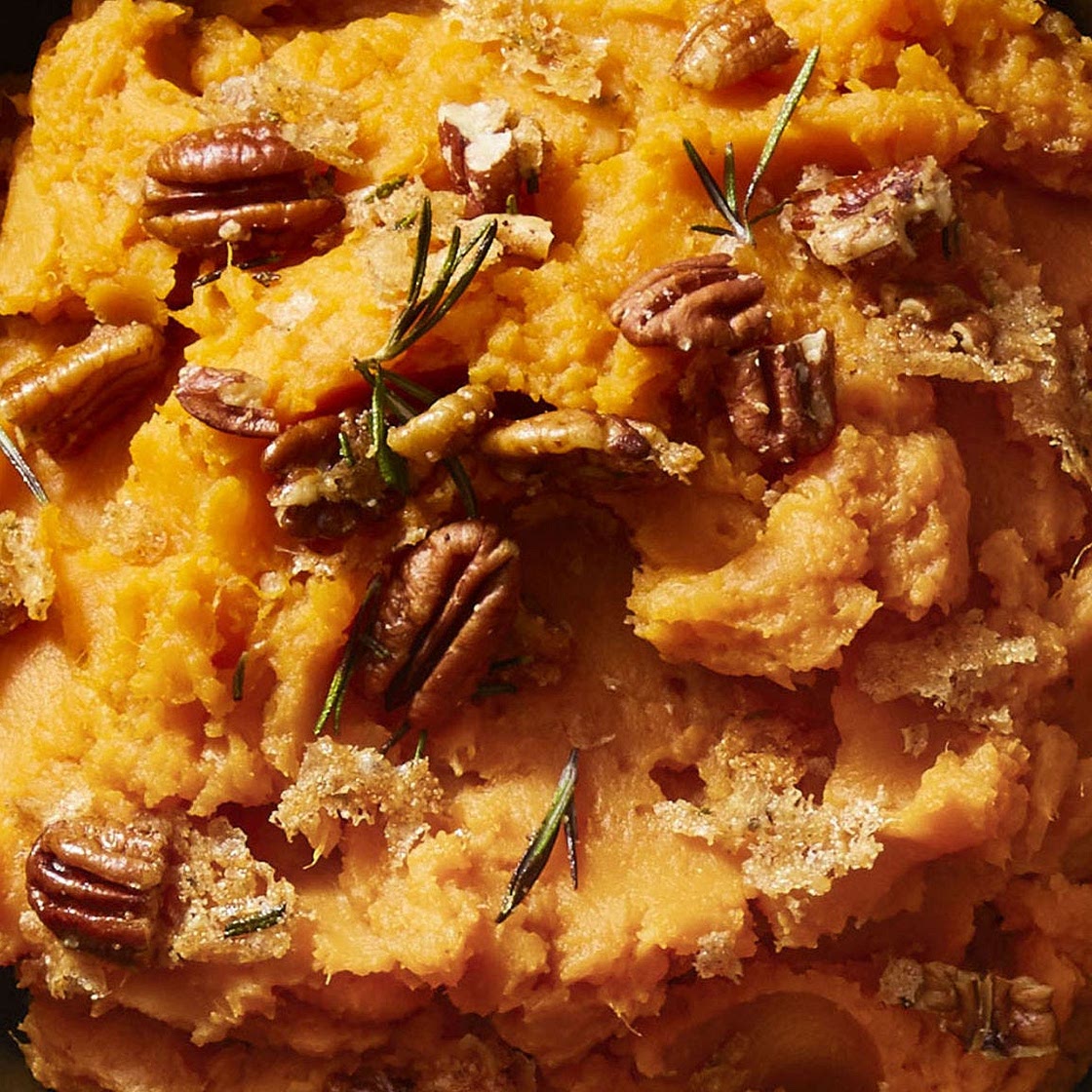 Rosemary-Pecan Mashed Sweet Potatoes