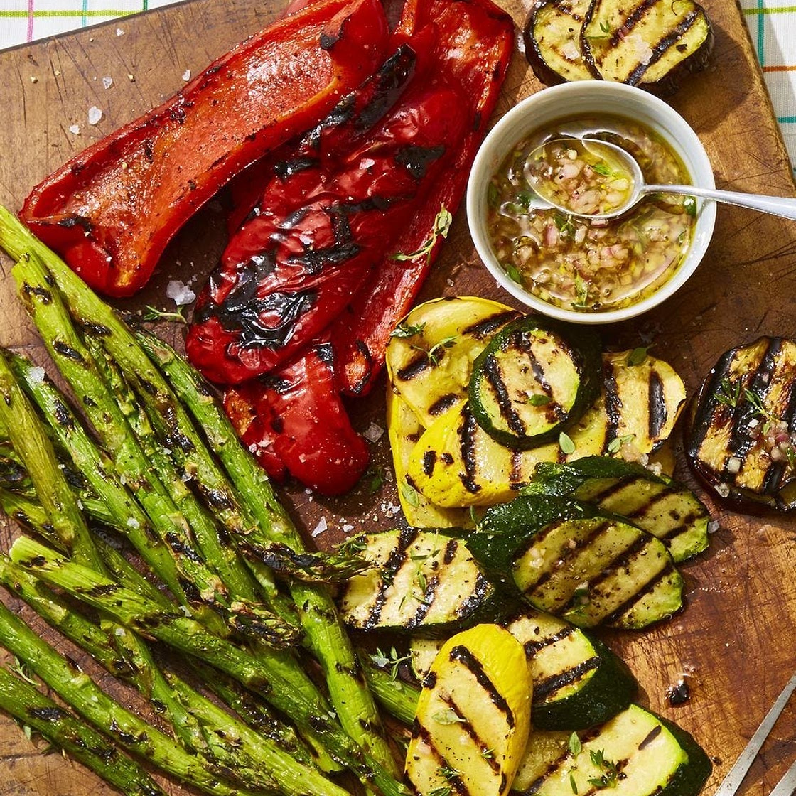 Grilled Veggies with Honey-Thyme Vinaigrette