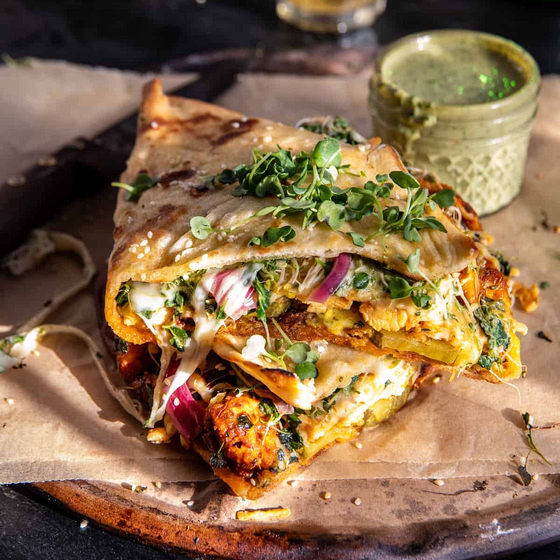 Sheet Pan Chicken Shawarma Havarti Sandwich