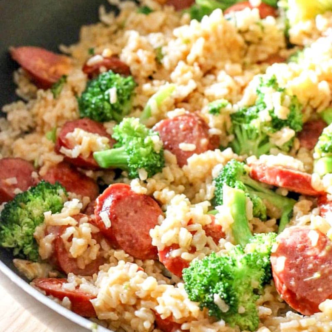 Smoked Sausage & Rice One Skillet Meal