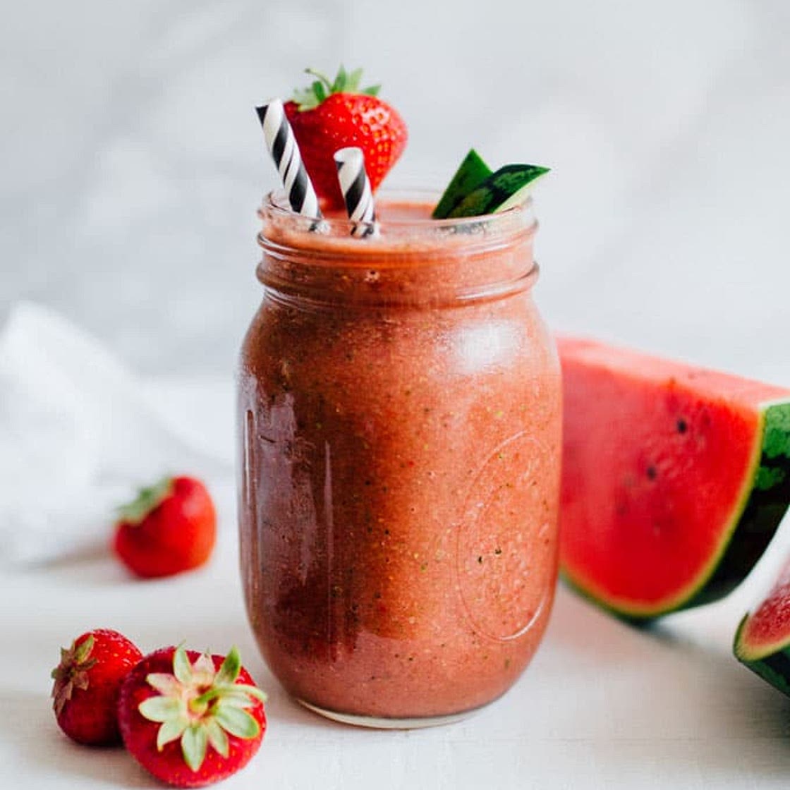 Strawberry Watermelon Rind Smoothie