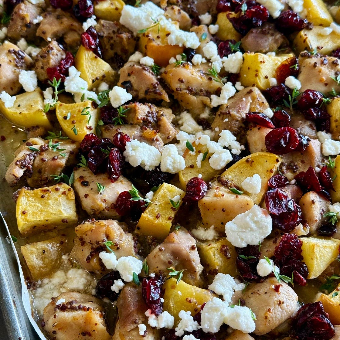 Maple Mustard Chicken and Apples