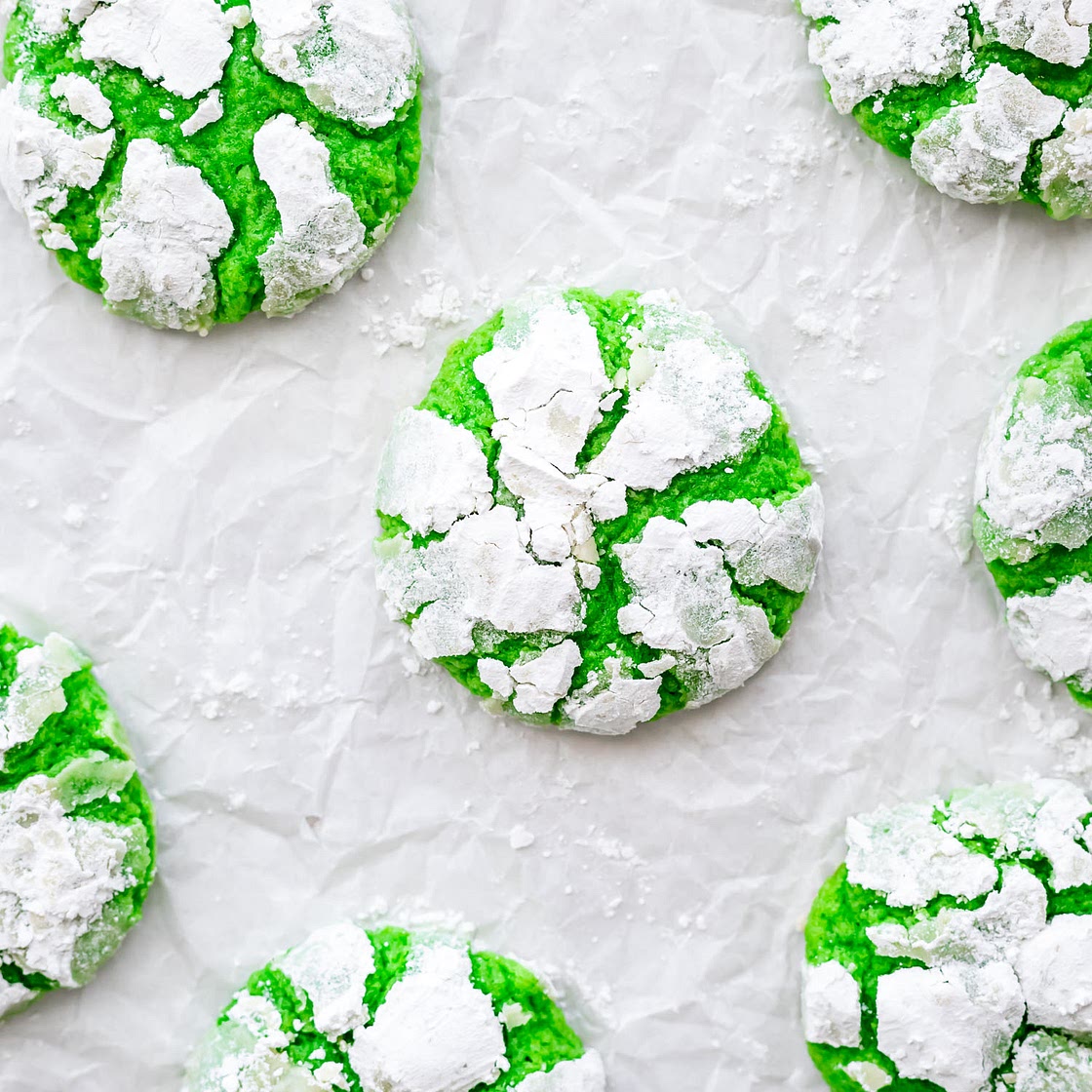 The BEST Pandan Crinkle Cookies