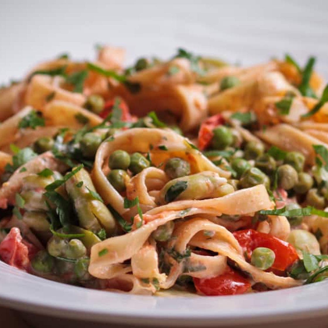 Tagliatelles aux petits pois