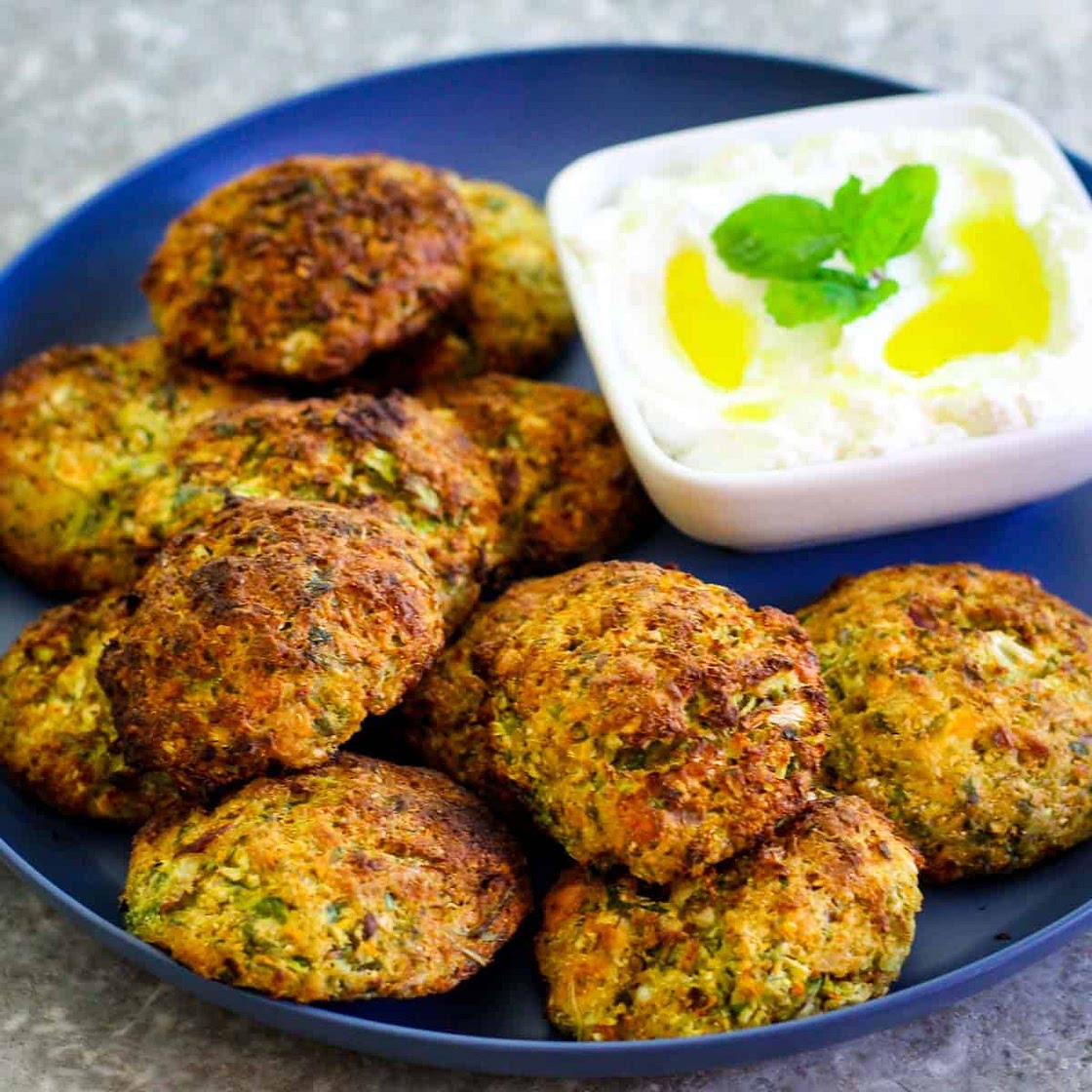 Cauliflower Fritters with Feta Cheese