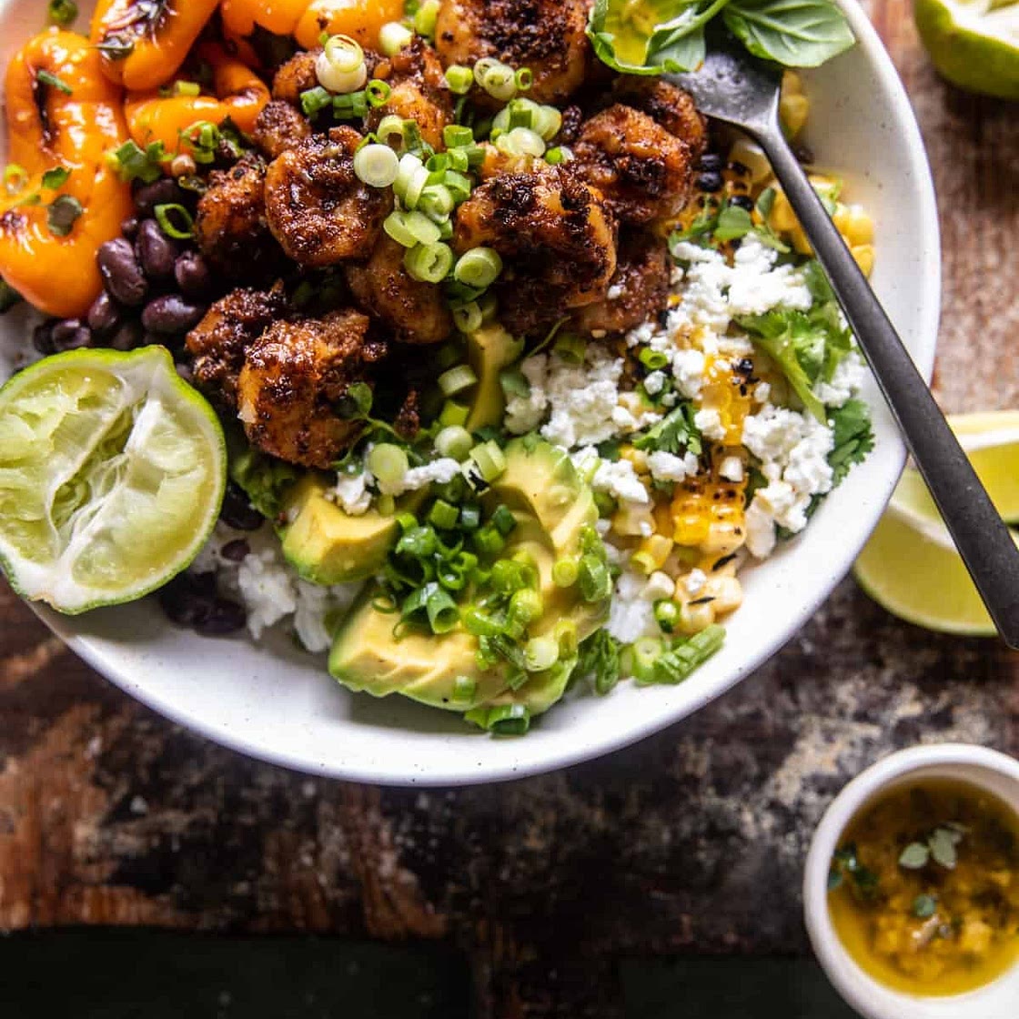 25 Minute Fajita Shrimp Rice Bowls: