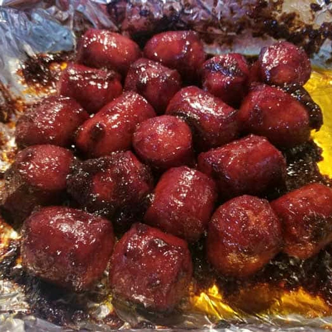 Smoked Hot Dog Burnt Ends