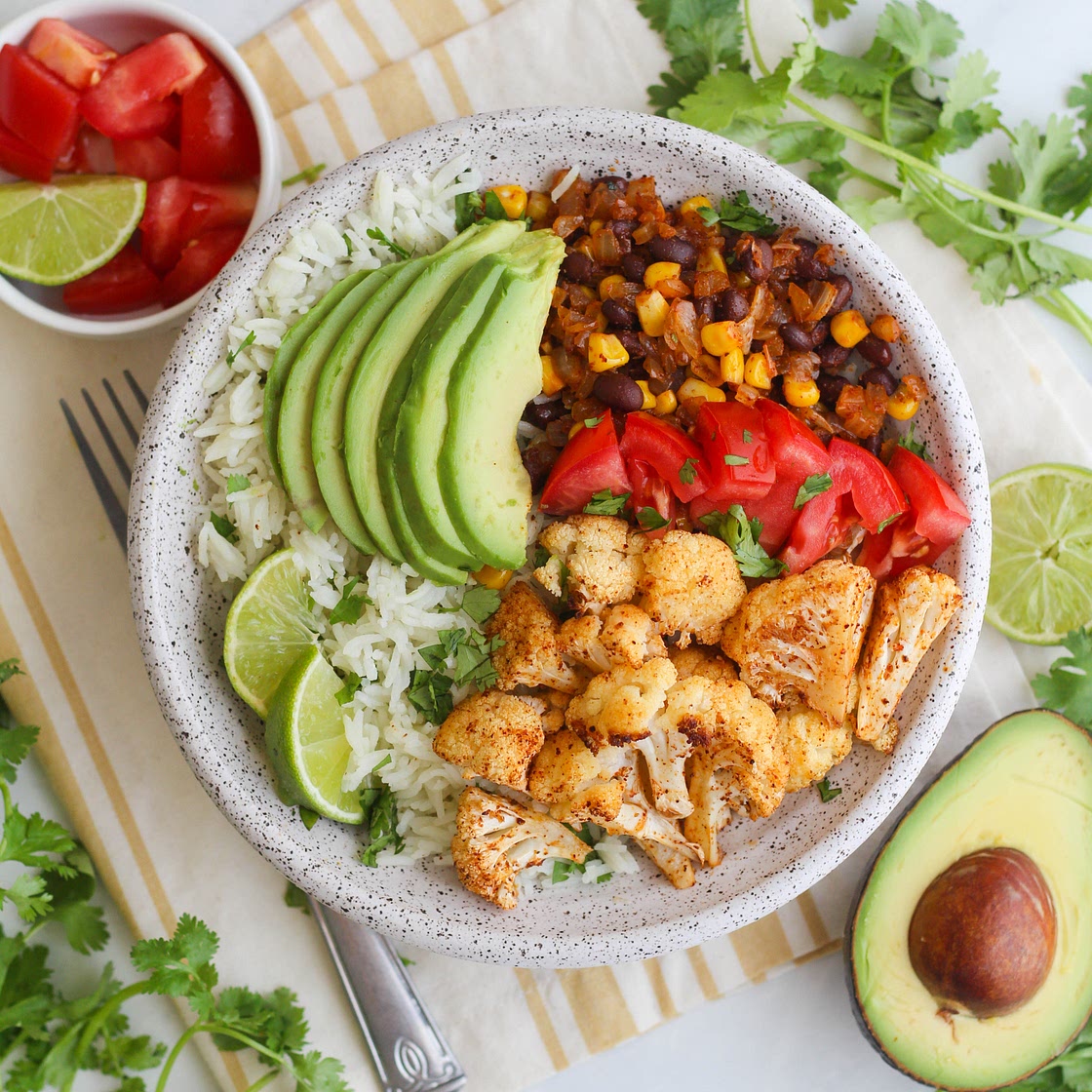 Roasted Cauliflower Burrito Bowl