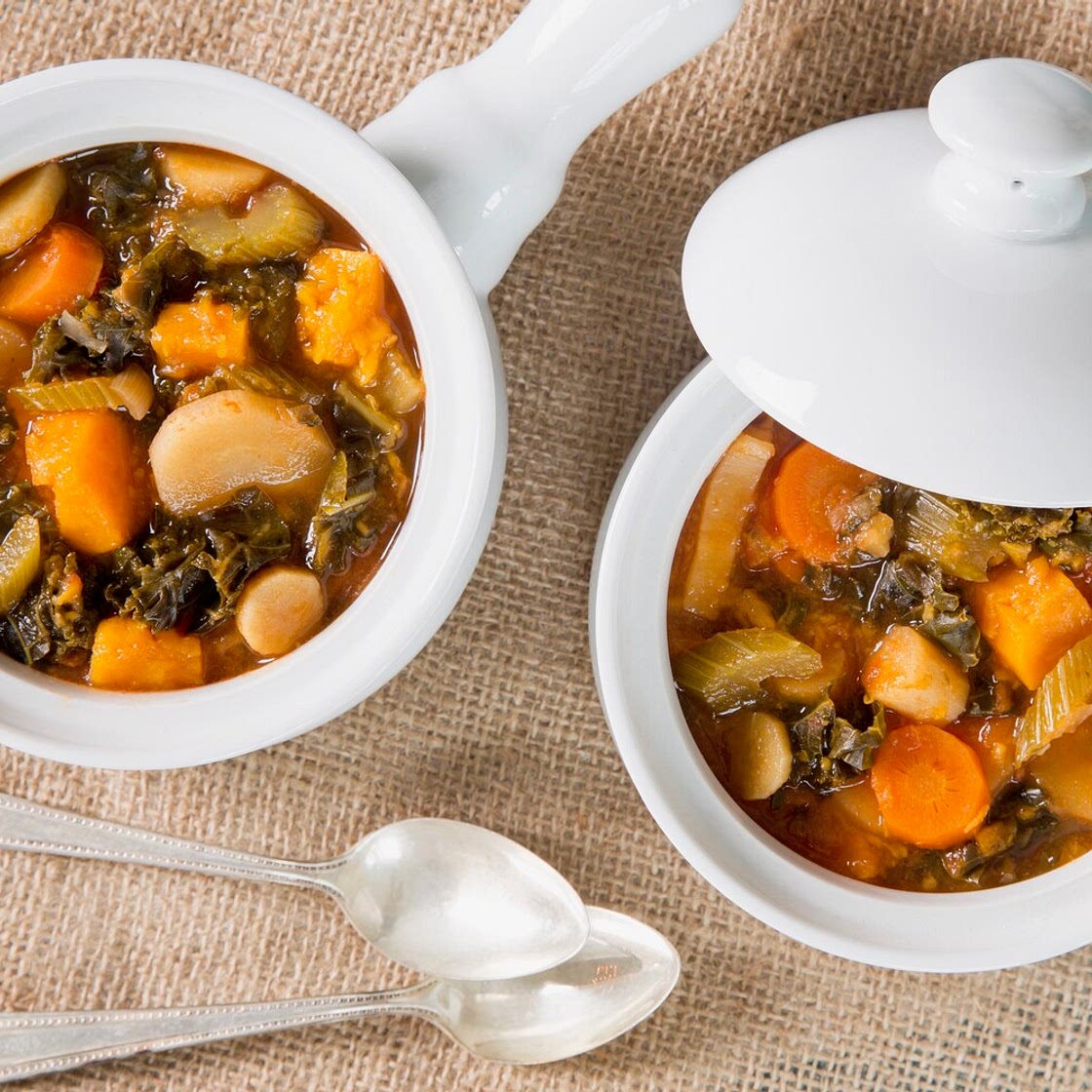 Slow Cooker Root Vegetable Soup with Kale