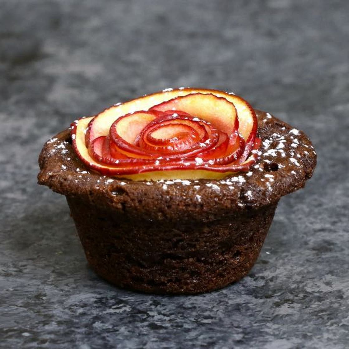 Apple Rose Brownies