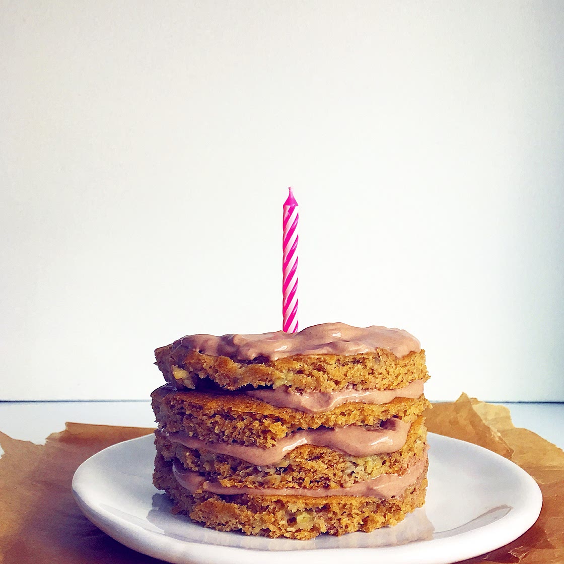 Baby's First Birthday Cake (Whole Wheat & Banana Sweetened)