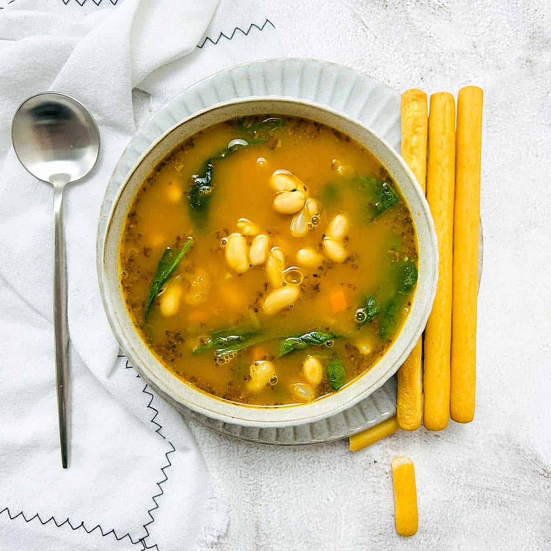 White Bean Soup with Spinach
