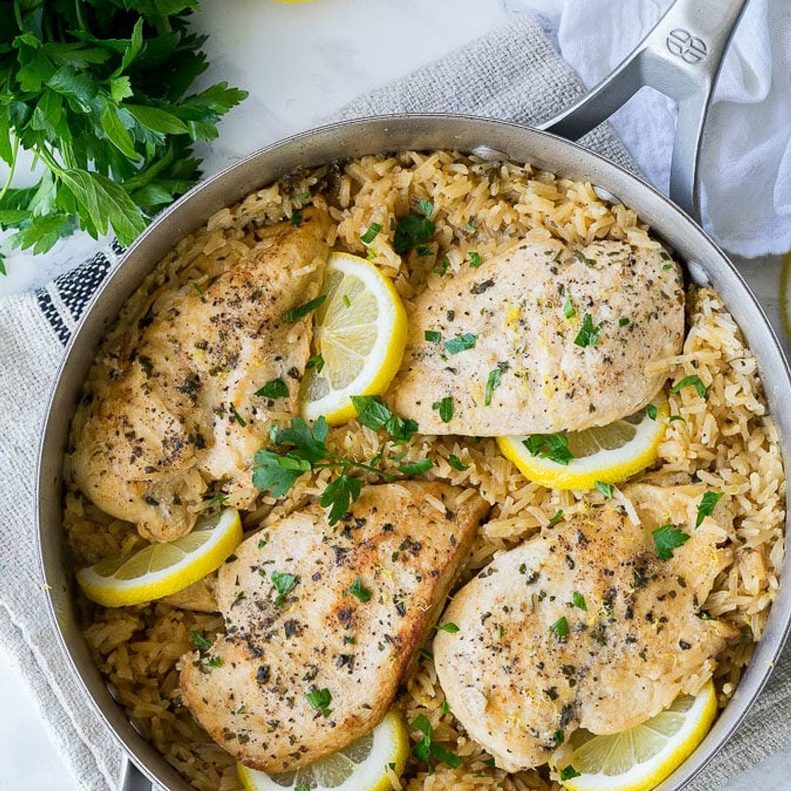 Lemon Chicken Rice Skillet