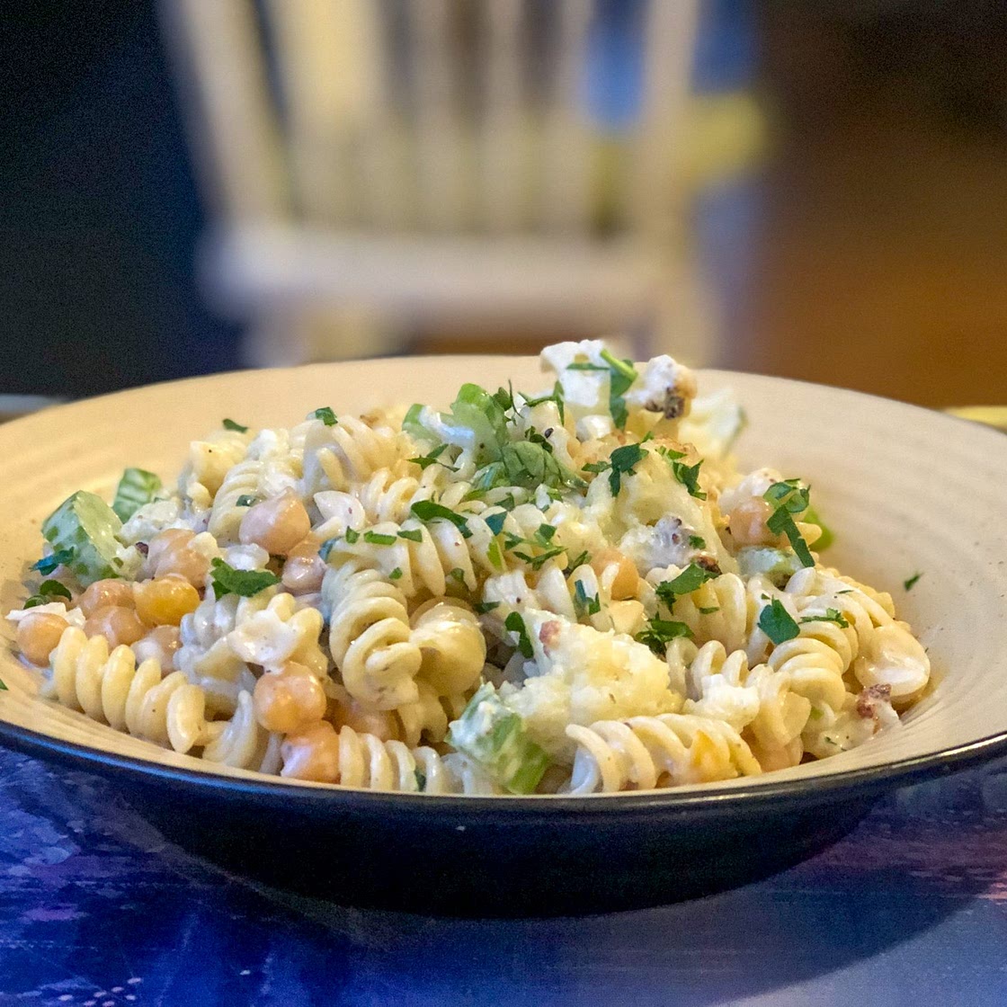 Fusilli aux pois chiches et chou-fleur