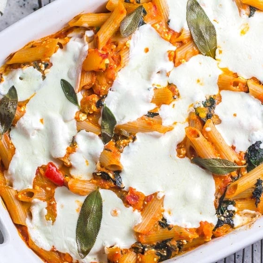 Low FODMAP Roasted Pumpkin Baked Pasta