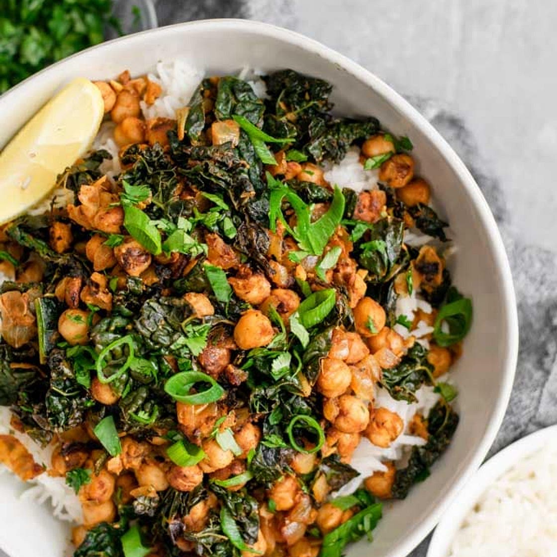 Indian Spiced Chickpeas and Greens