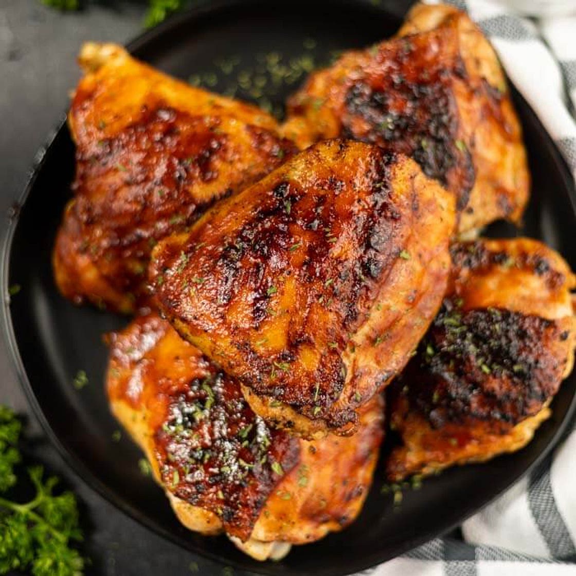 Grilled BBQ Chicken Thighs