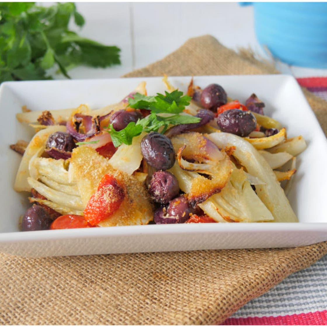 Finocchi gratinati alla mediterranea