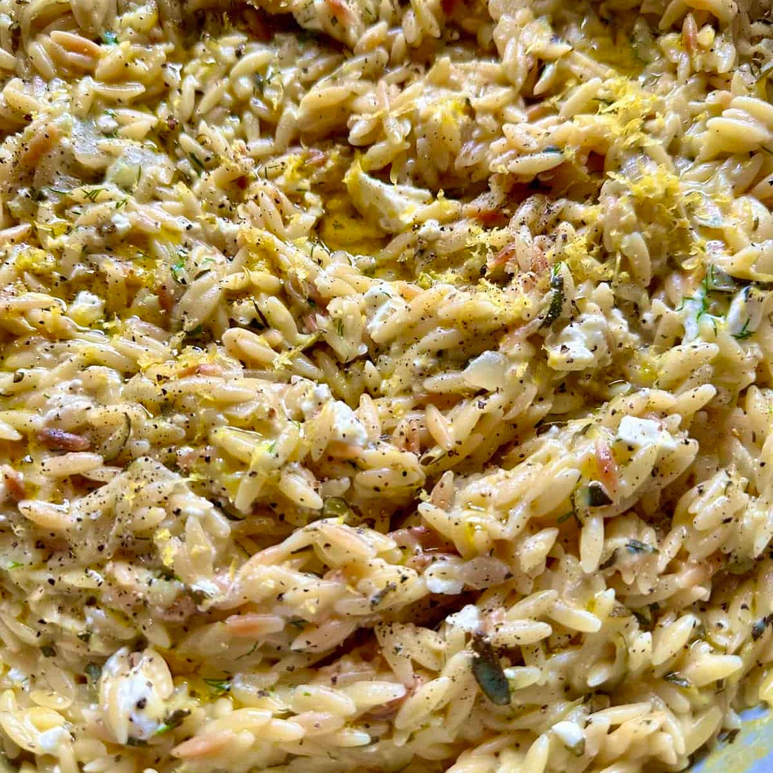 Creamy Lemon Feta Zucchini Orzo