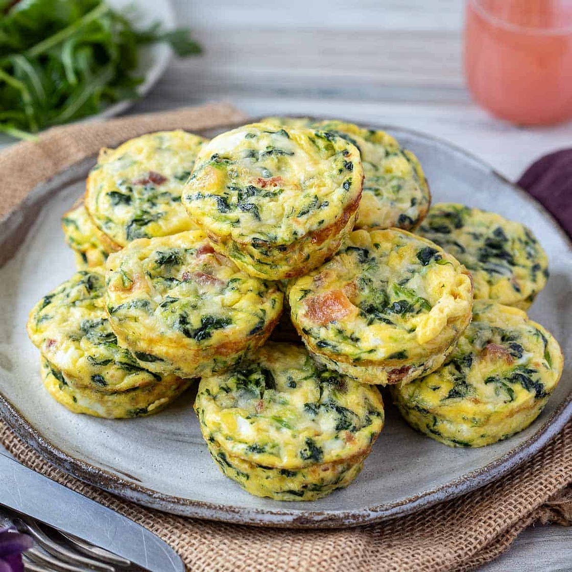 Spinach Egg Bites with Bacon