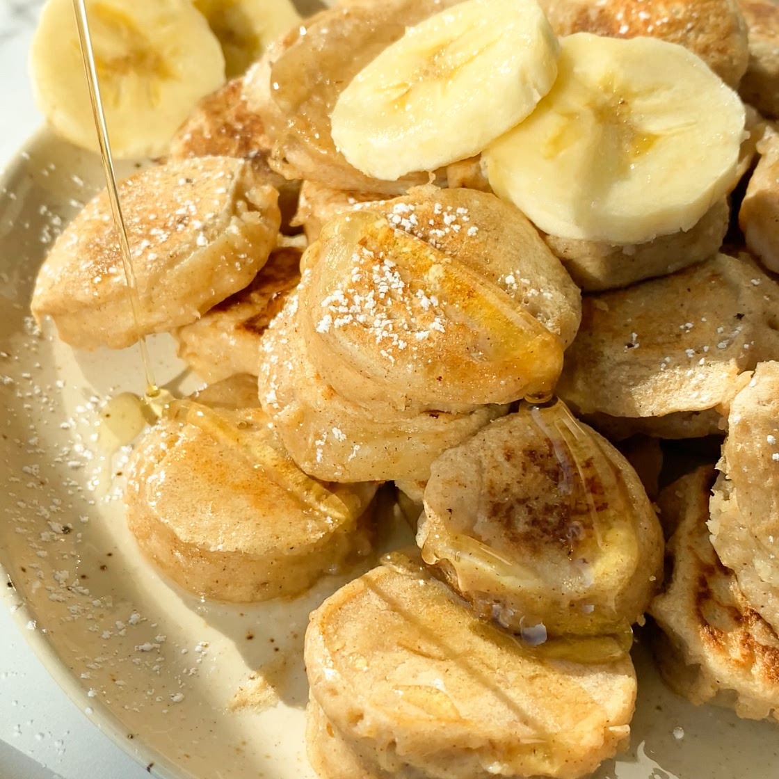 Mini Banana Stuffed Pancakes