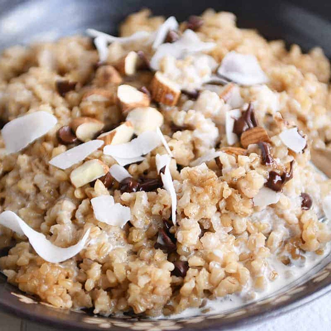 Creamy Coconut Milk Steel Cut Oats {Instant Pot or Slow Cooker}