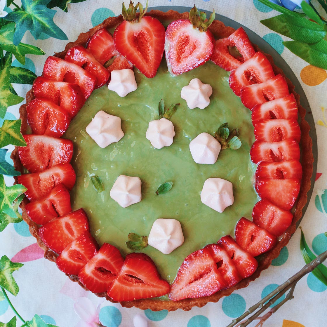 Matcha Strawberry Tart