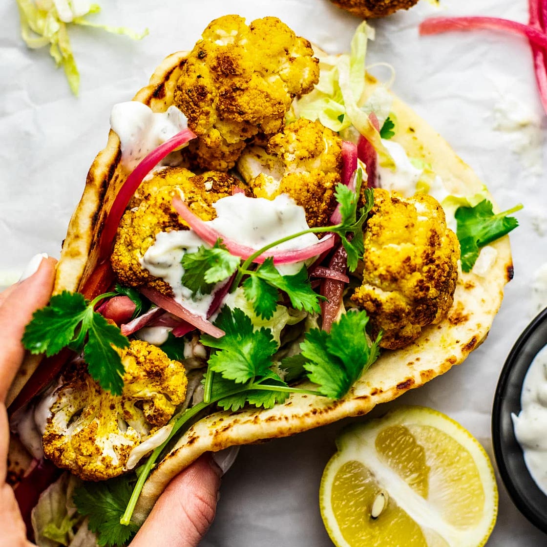 Cauliflower Shawarma Wrap