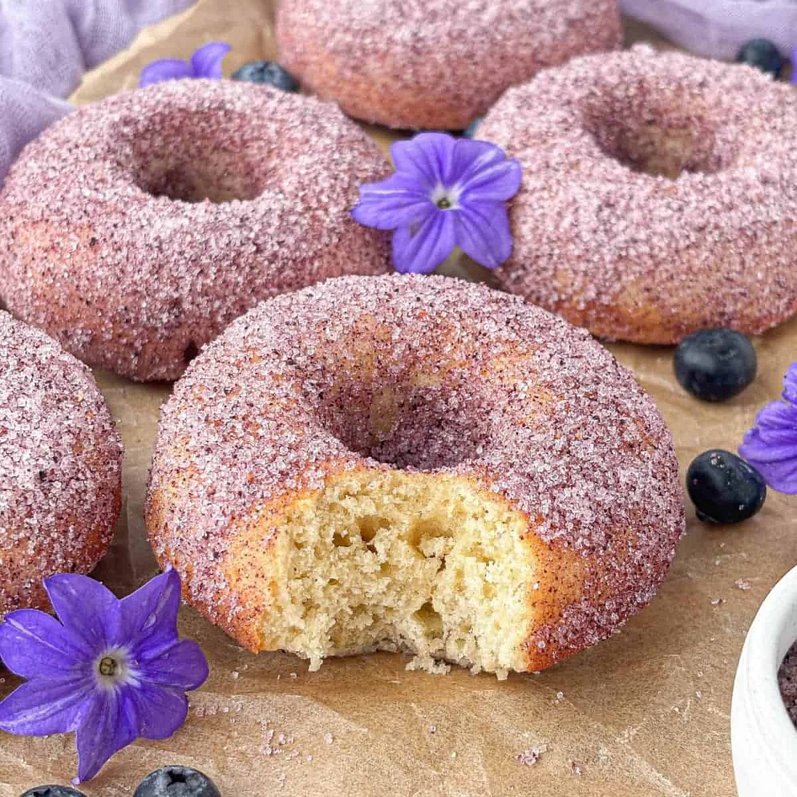 Blueberry Sugar Donuts