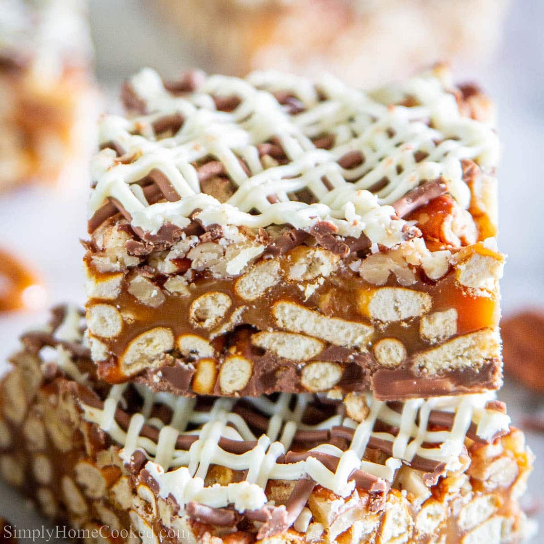 Chocolate Caramel Pretzels Bars