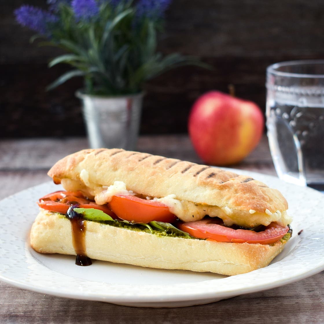 Vegan Caprese Panini Sandwich