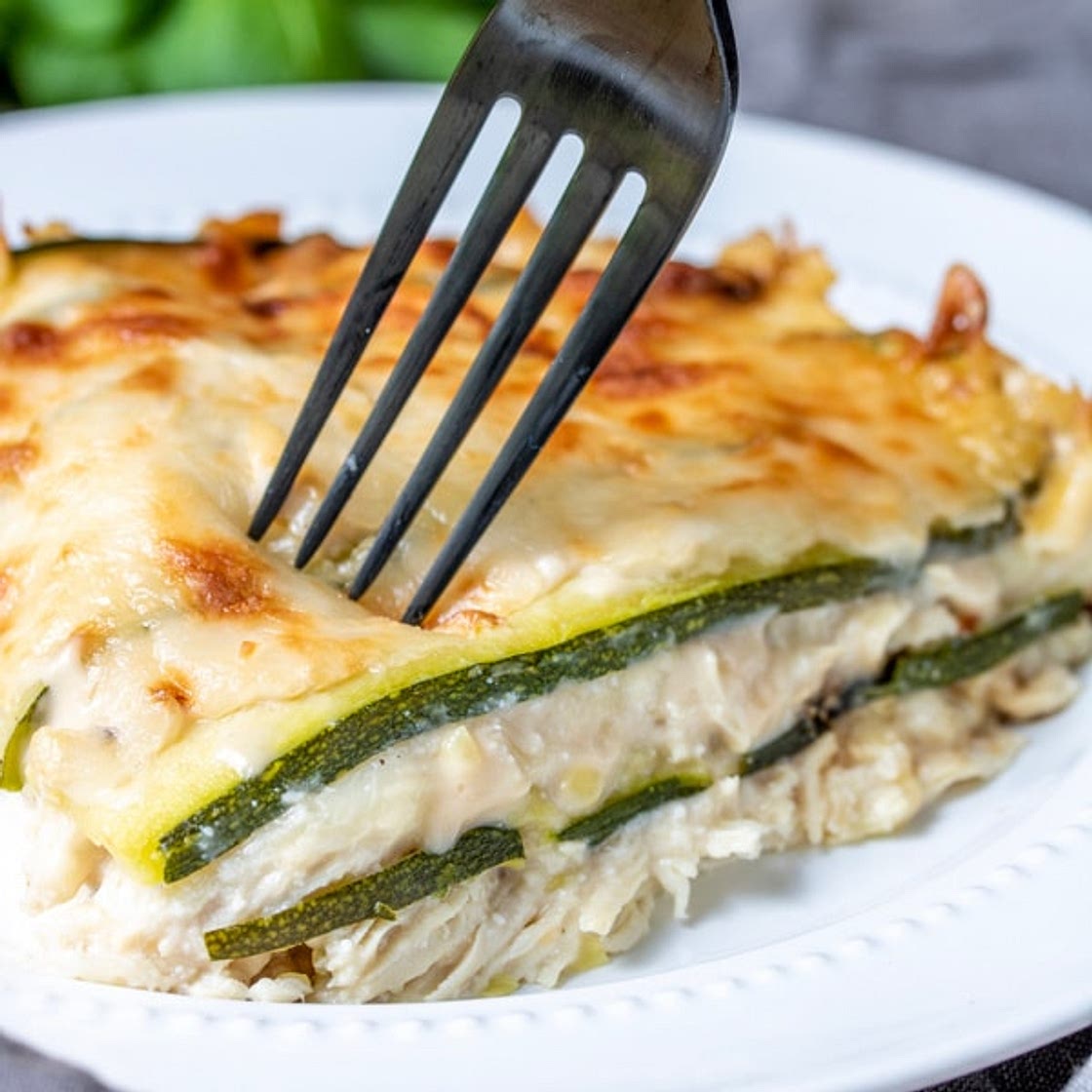 Chicken Alfredo Zucchini Lasagna