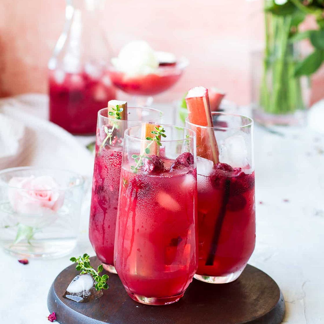 Rhubarb Raspberry Iced Tea with Rooibos