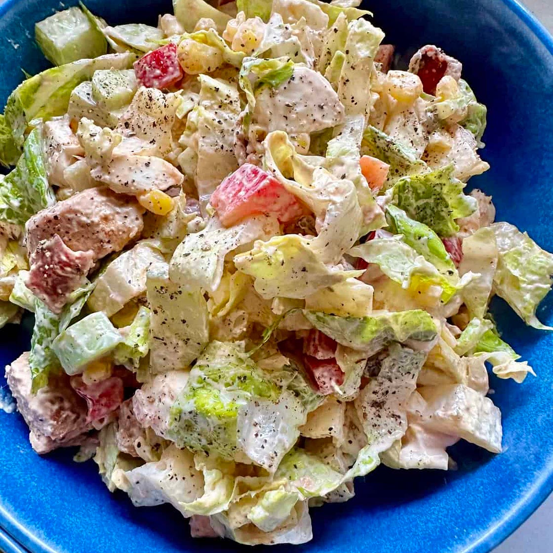 Healthy Creamy Chicken BLT Salad