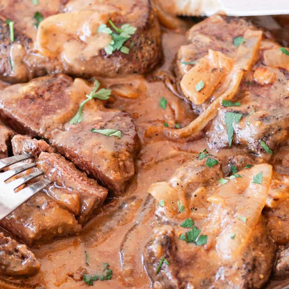 Creamy Smothered Moose Chops