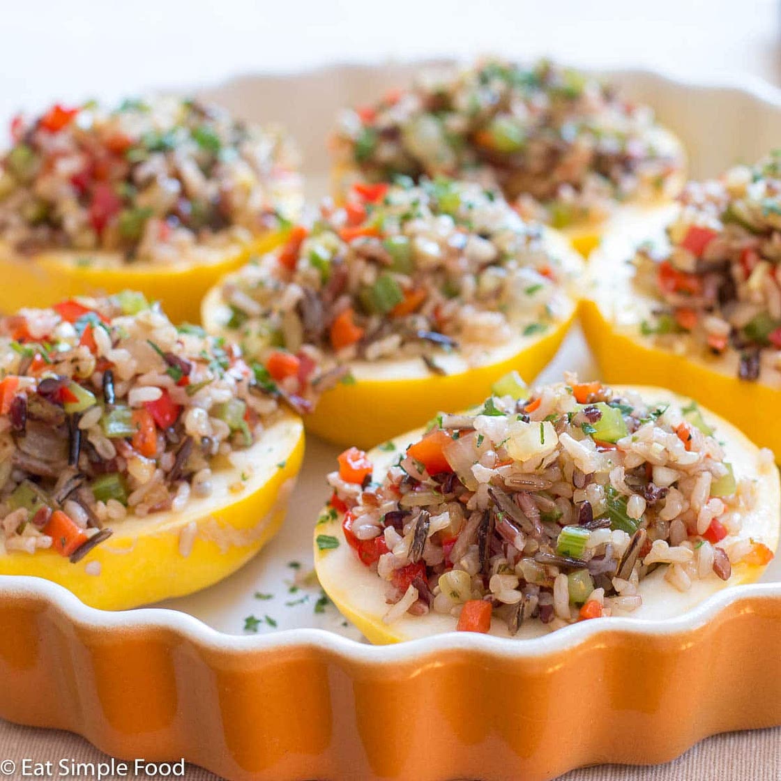 Vegetarian Stuffed Patty Pan Squash