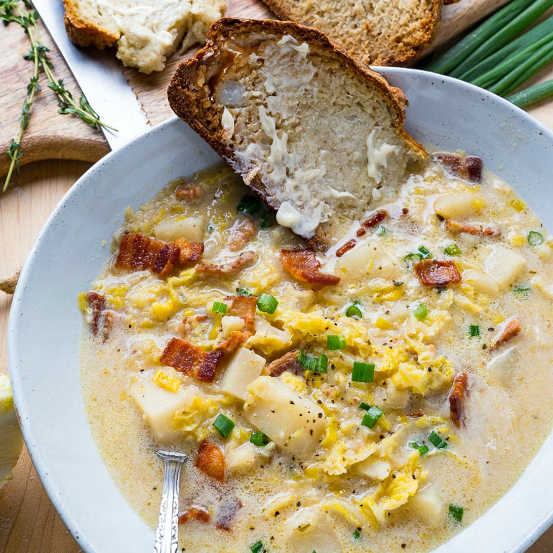 Colcannon Soup (aka Irish Potato and Cabbage Soup with Bacon)
