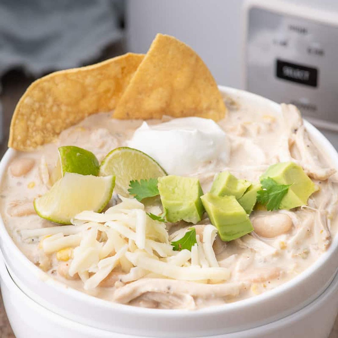 Easy Crockpot White Chicken Chili