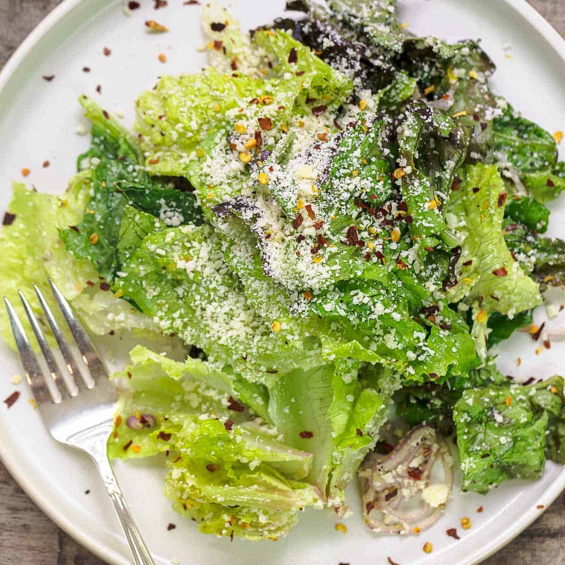 Lemon Parmesan Lettuce Salad